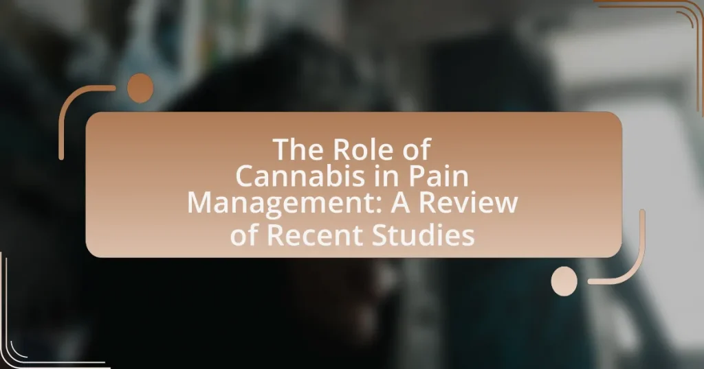 The Role of Cannabis in Pain Management: A Review of Recent Studies