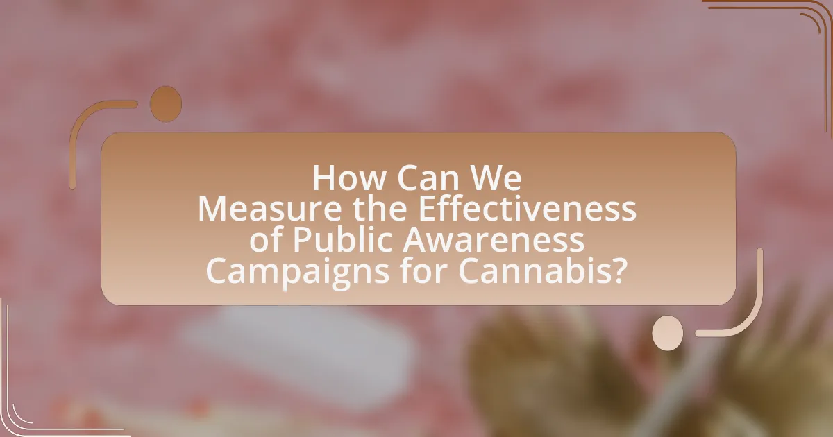 How Can We Measure the Effectiveness of Public Awareness Campaigns for Cannabis?