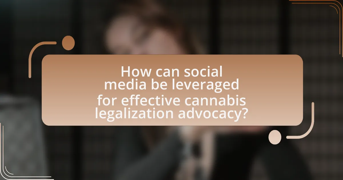 How can social media be leveraged for effective cannabis legalization advocacy?