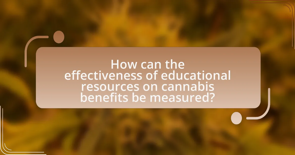 How can the effectiveness of educational resources on cannabis benefits be measured?
