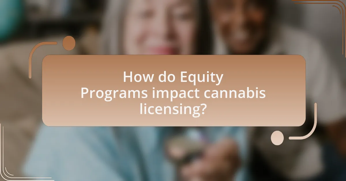 How do Equity Programs impact cannabis licensing?