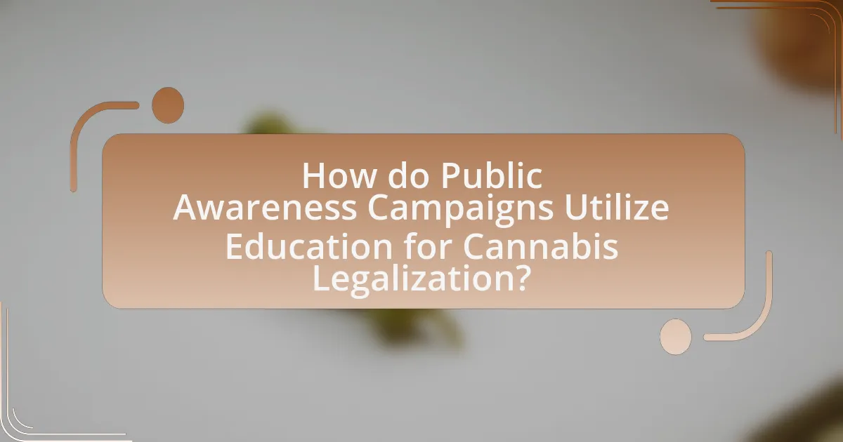 How do Public Awareness Campaigns Utilize Education for Cannabis Legalization?