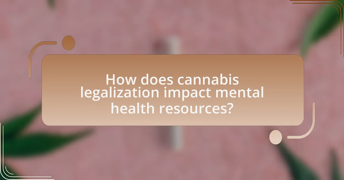 How does cannabis legalization impact mental health resources?