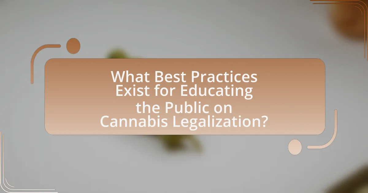 What Best Practices Exist for Educating the Public on Cannabis Legalization?