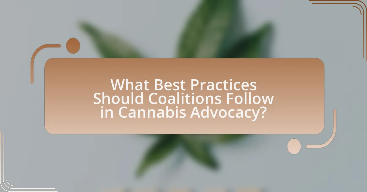 What Best Practices Should Coalitions Follow in Cannabis Advocacy?
