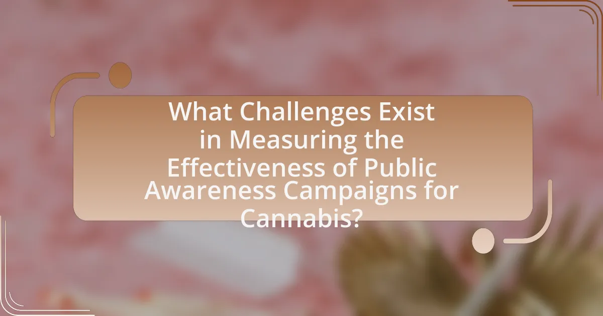 What Challenges Exist in Measuring the Effectiveness of Public Awareness Campaigns for Cannabis?