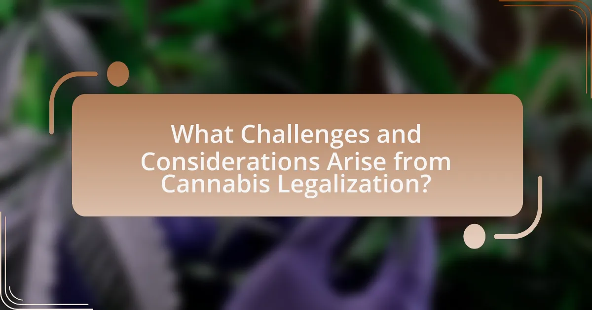 What Challenges and Considerations Arise from Cannabis Legalization?