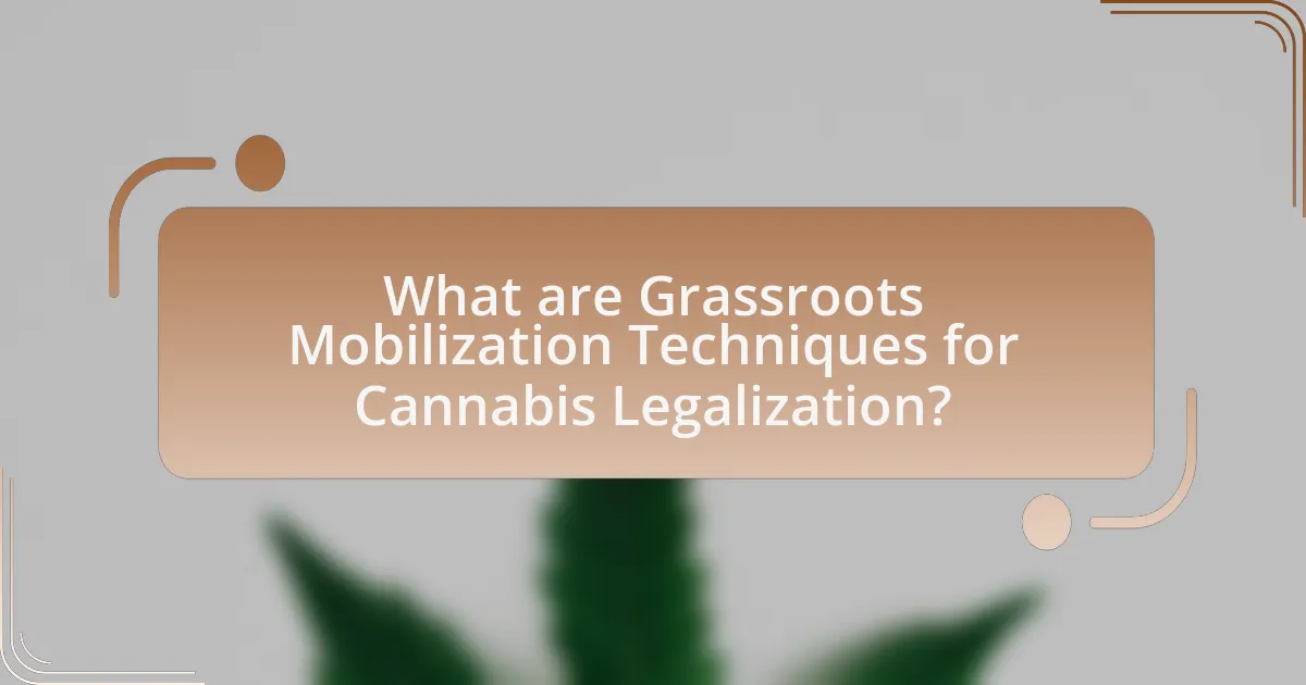 What are Grassroots Mobilization Techniques for Cannabis Legalization?