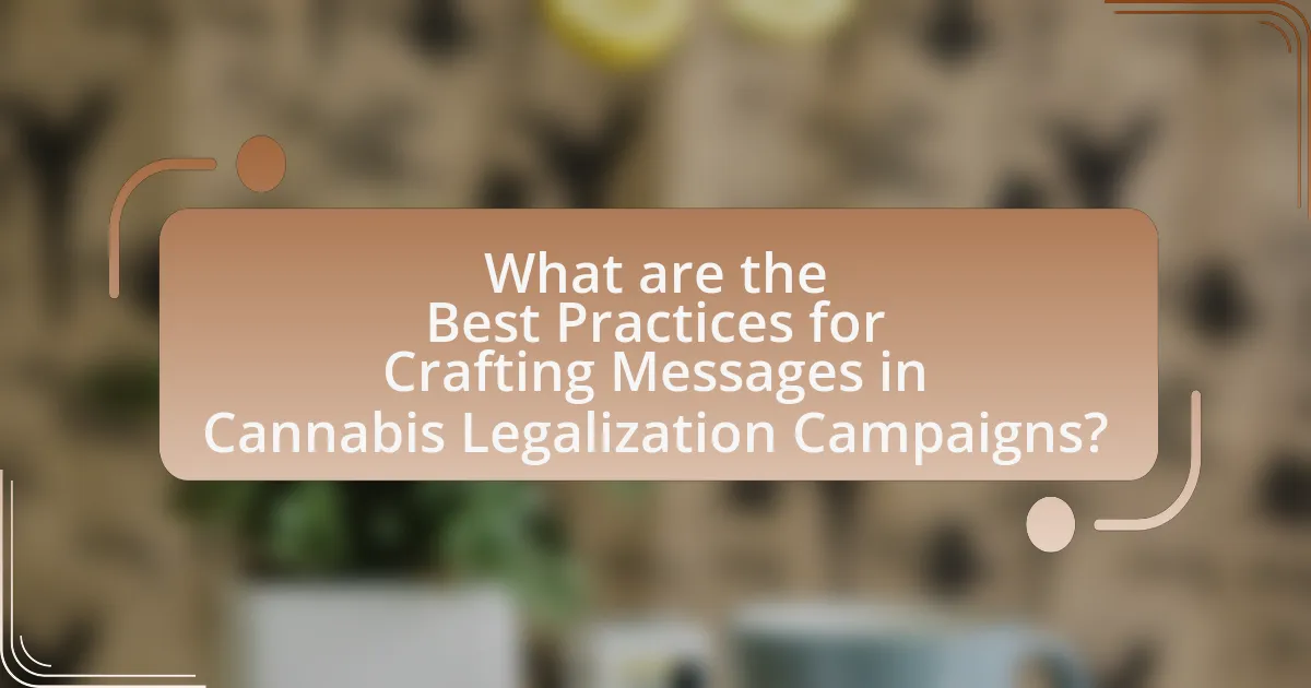What are the Best Practices for Crafting Messages in Cannabis Legalization Campaigns?