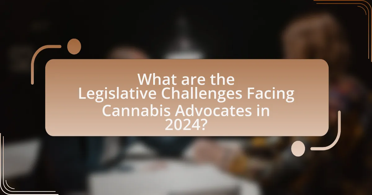 What are the Legislative Challenges Facing Cannabis Advocates in 2024?
