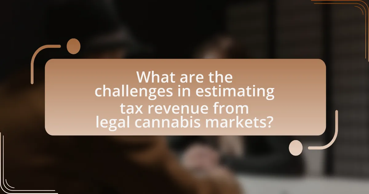What are the challenges in estimating tax revenue from legal cannabis markets?