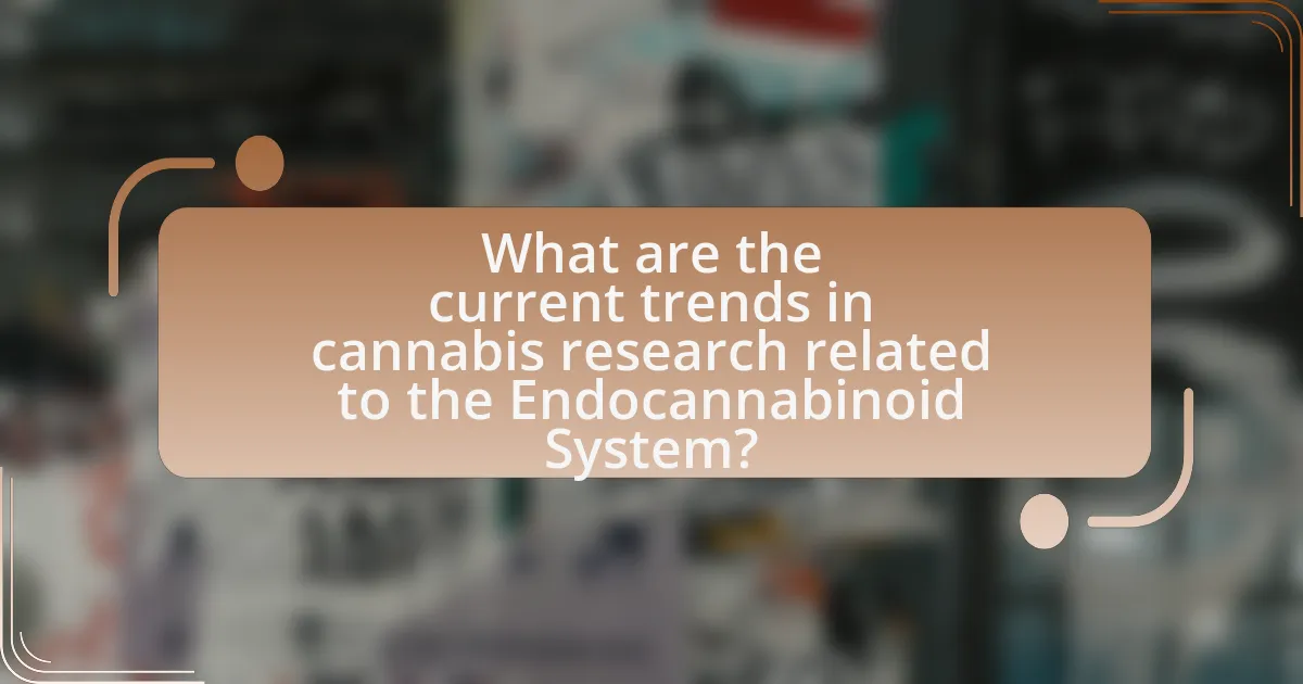 What are the current trends in cannabis research related to the Endocannabinoid System?