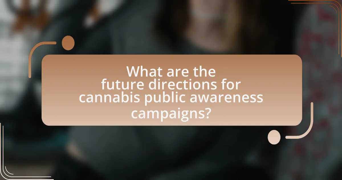 What are the future directions for cannabis public awareness campaigns?