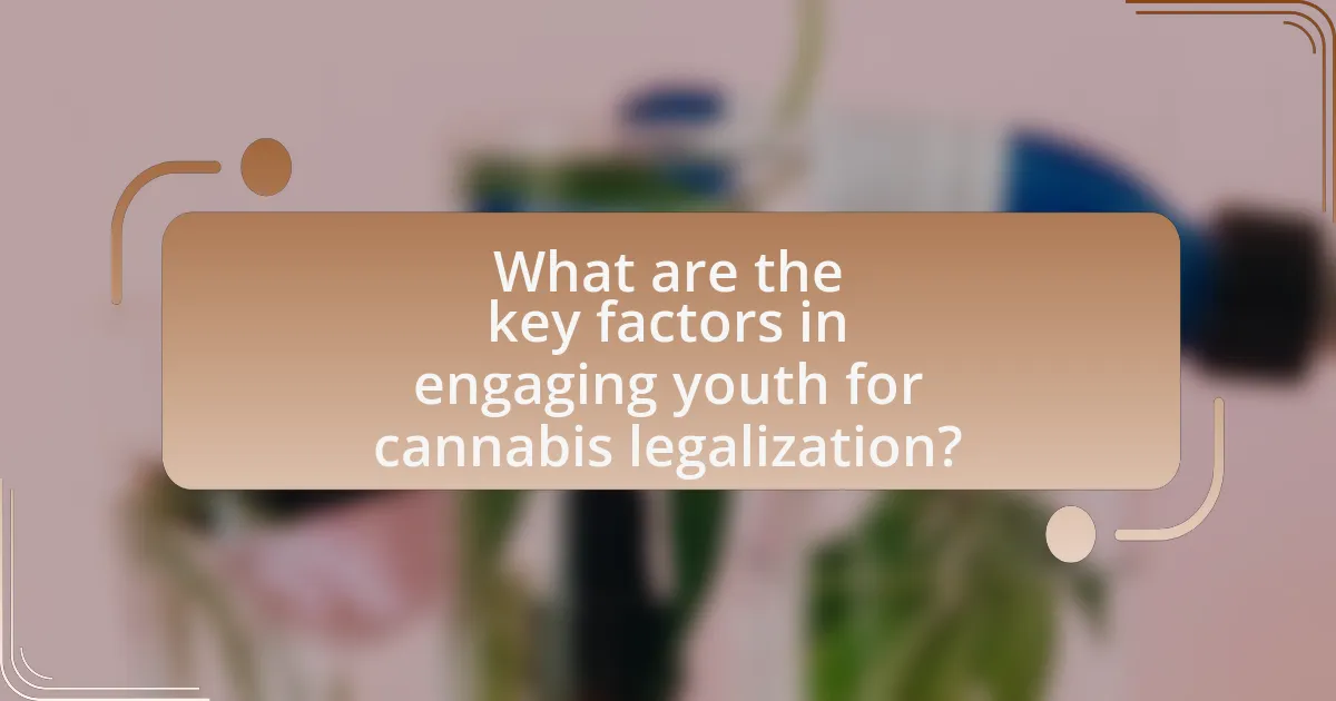 What are the key factors in engaging youth for cannabis legalization?