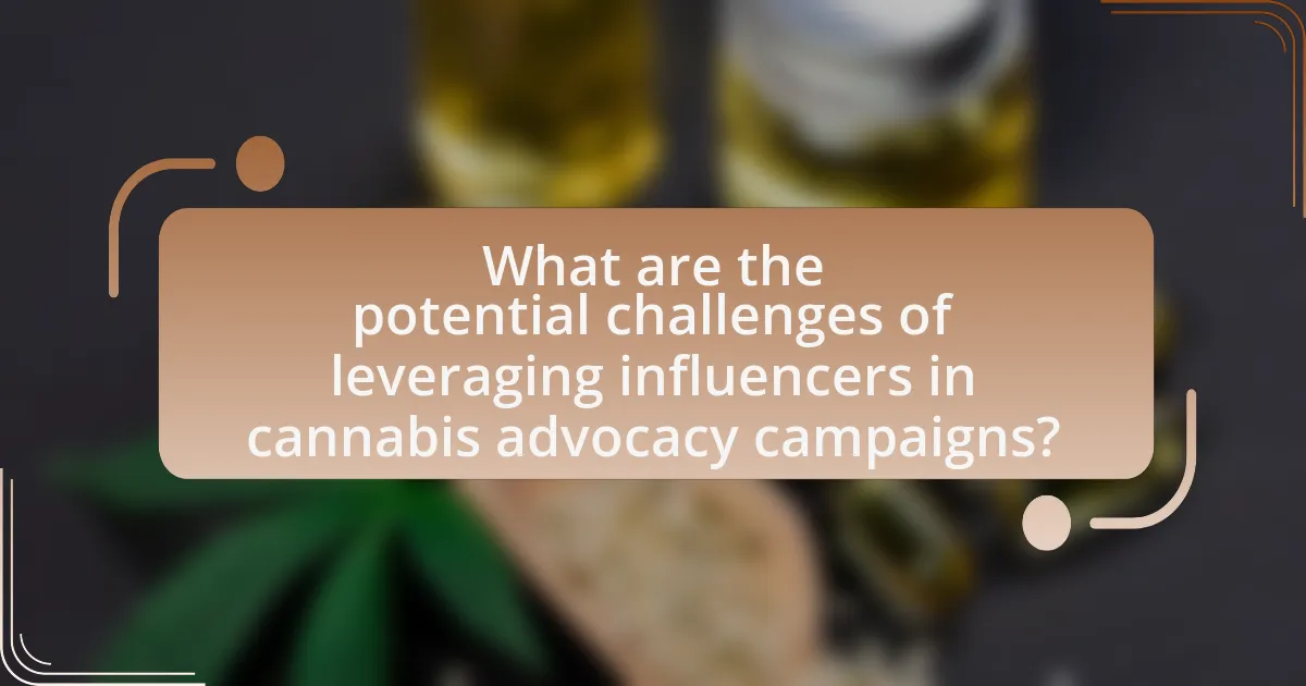 What are the potential challenges of leveraging influencers in cannabis advocacy campaigns?