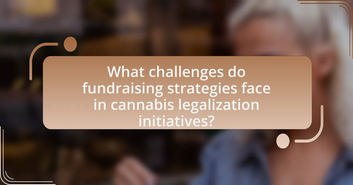 What challenges do fundraising strategies face in cannabis legalization initiatives?