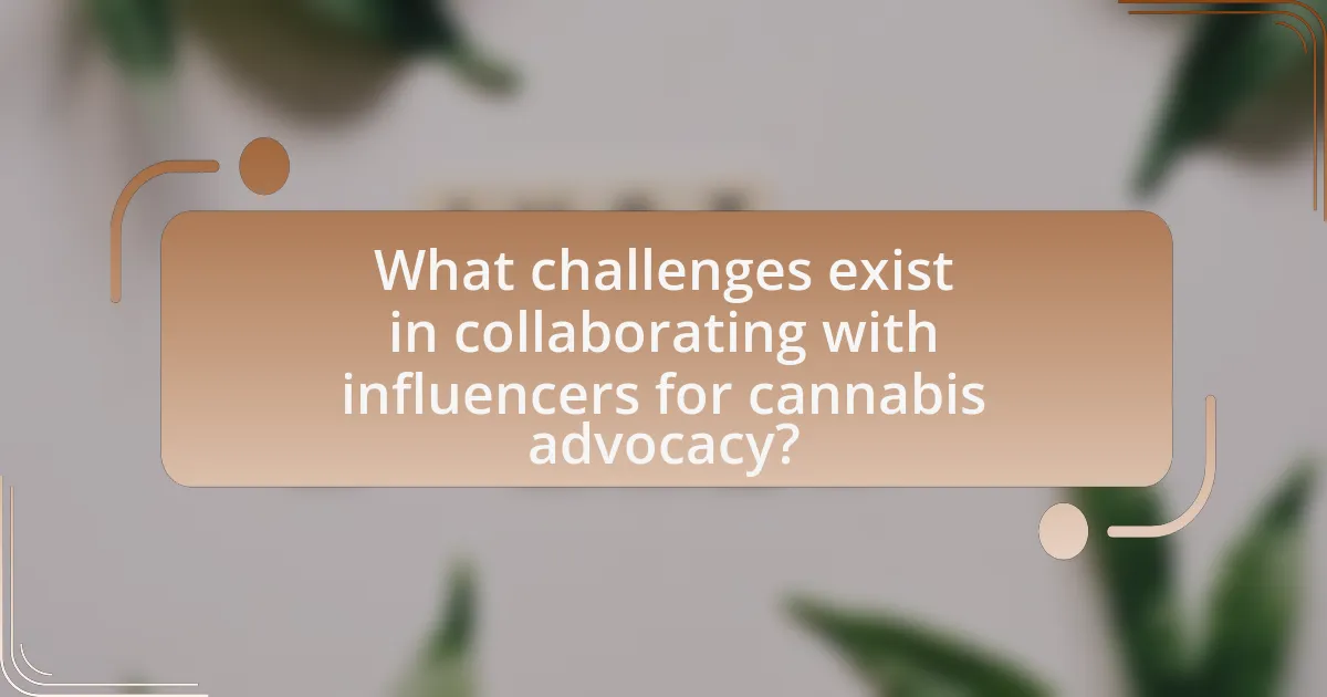 What challenges exist in collaborating with influencers for cannabis advocacy?