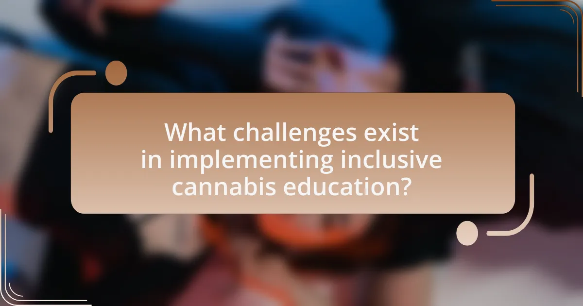 What challenges exist in implementing inclusive cannabis education?