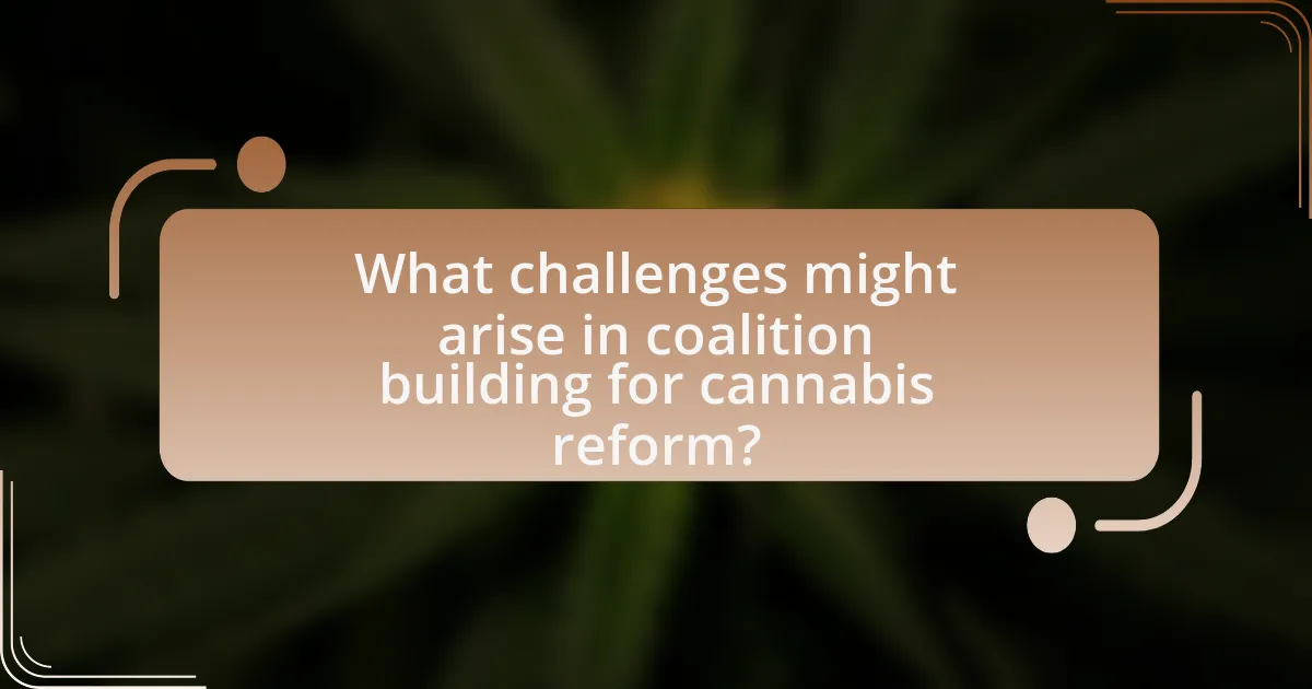 What challenges might arise in coalition building for cannabis reform?
