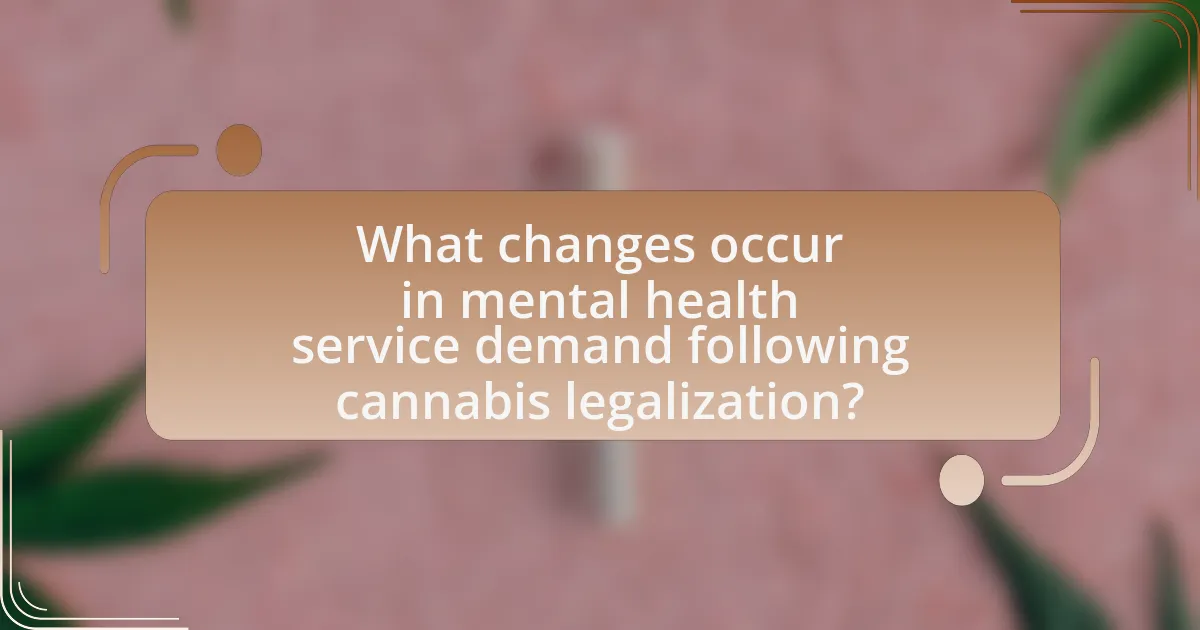 What changes occur in mental health service demand following cannabis legalization?