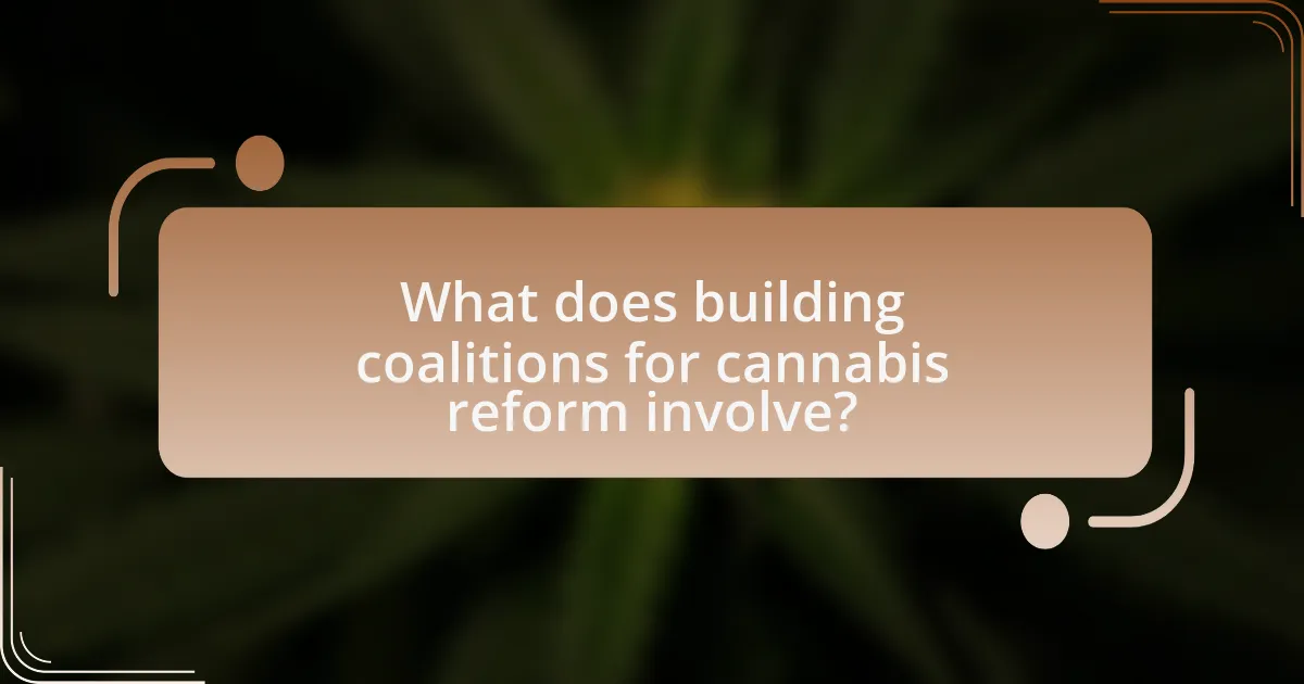What does building coalitions for cannabis reform involve?