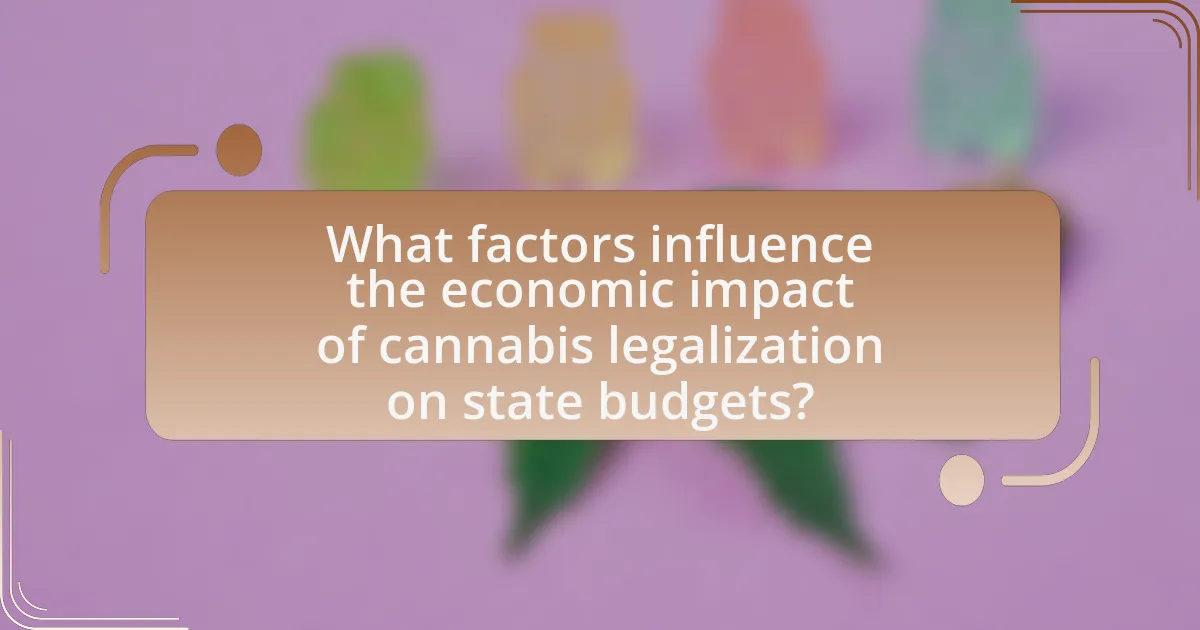 What factors influence the economic impact of cannabis legalization on state budgets?