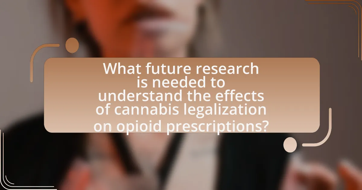 What future research is needed to understand the effects of cannabis legalization on opioid prescriptions?