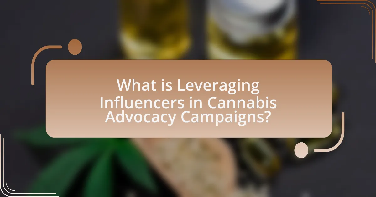 What is Leveraging Influencers in Cannabis Advocacy Campaigns?