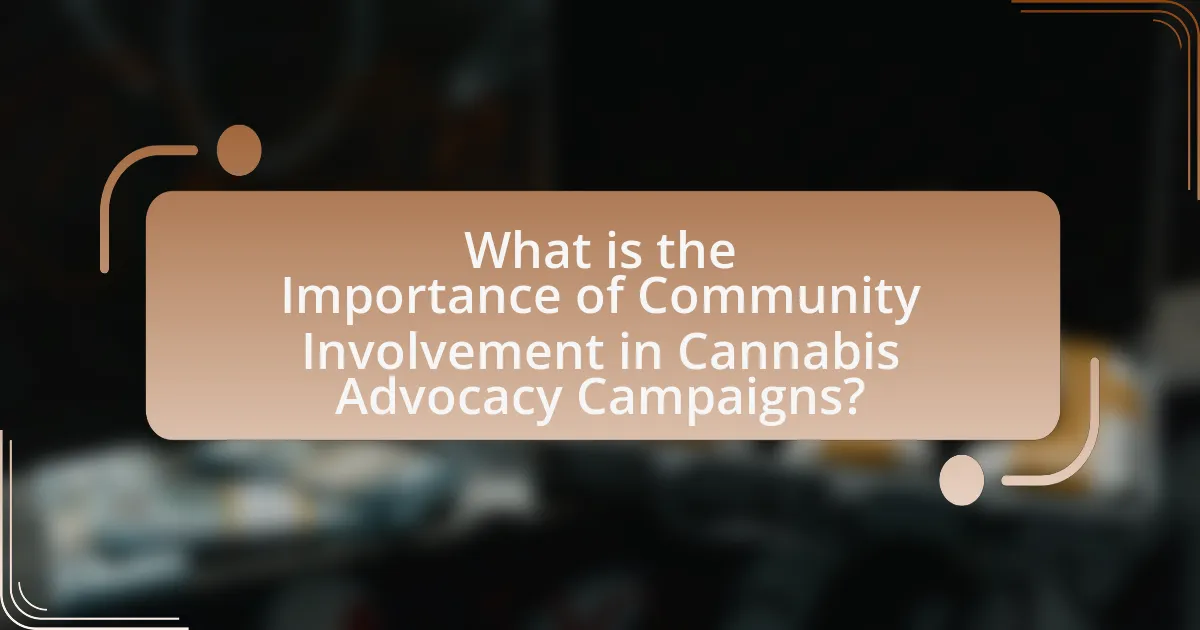 What is the Importance of Community Involvement in Cannabis Advocacy Campaigns?