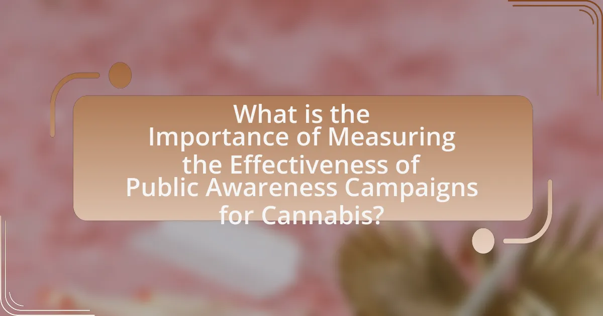 What is the Importance of Measuring the Effectiveness of Public Awareness Campaigns for Cannabis?
