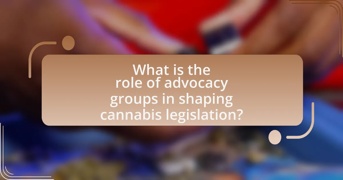What is the role of advocacy groups in shaping cannabis legislation?