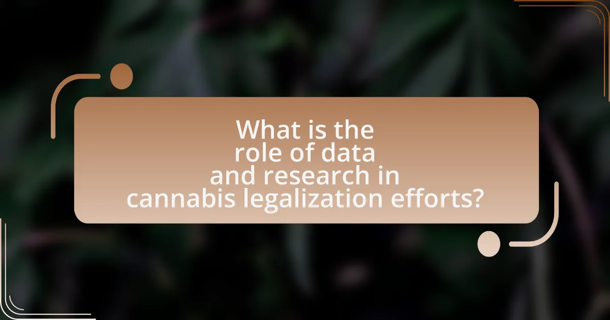 What is the role of data and research in cannabis legalization efforts?