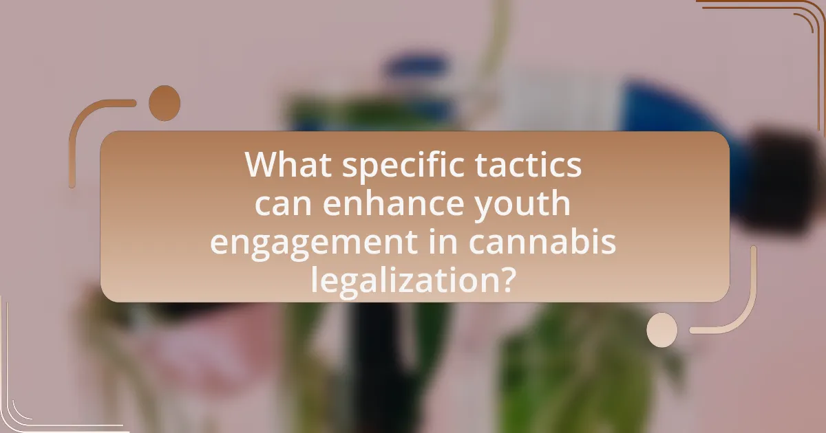 What specific tactics can enhance youth engagement in cannabis legalization?