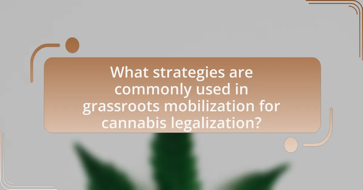 What strategies are commonly used in grassroots mobilization for cannabis legalization?