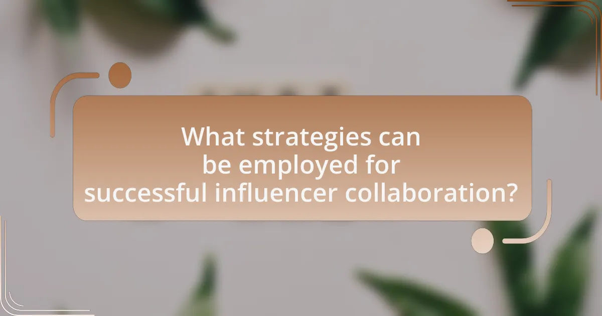 What strategies can be employed for successful influencer collaboration?