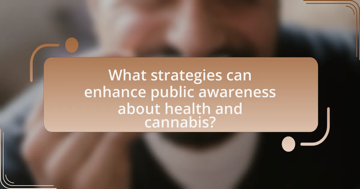 What strategies can enhance public awareness about health and cannabis?
