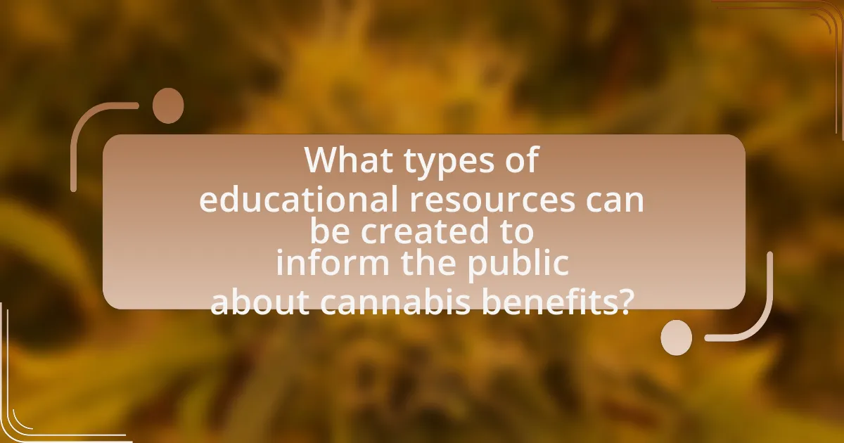 What types of educational resources can be created to inform the public about cannabis benefits?